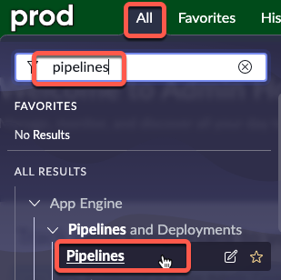 Navigate to Pipelines