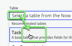 Select Task Table